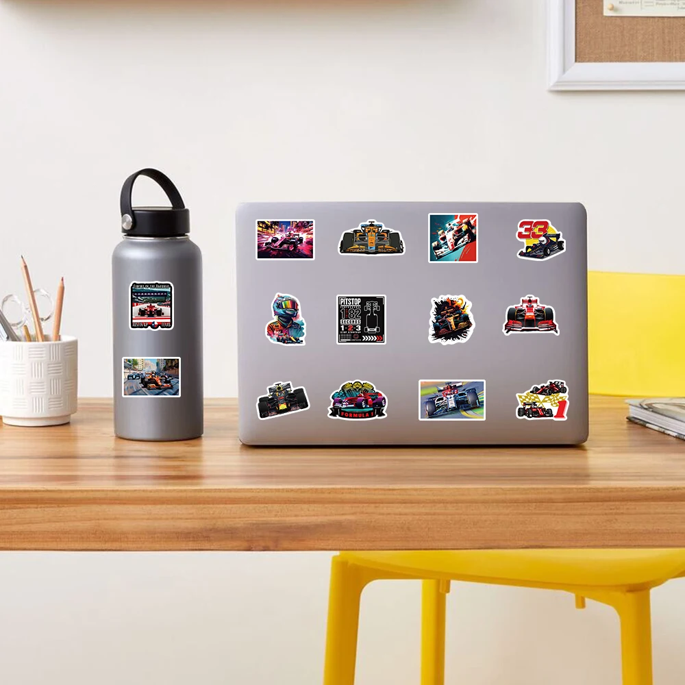 50pcs Formula One Cool Speed Racing Stickers for Decoration Motorcycle Car Laptop Bike Case Suitcase Water Bottle DIY Decals