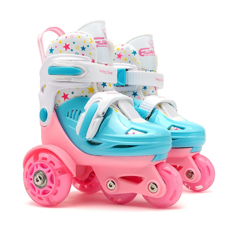 2024 New Manufacturer dropshipping beginner roller skates set flash double row roller skates
