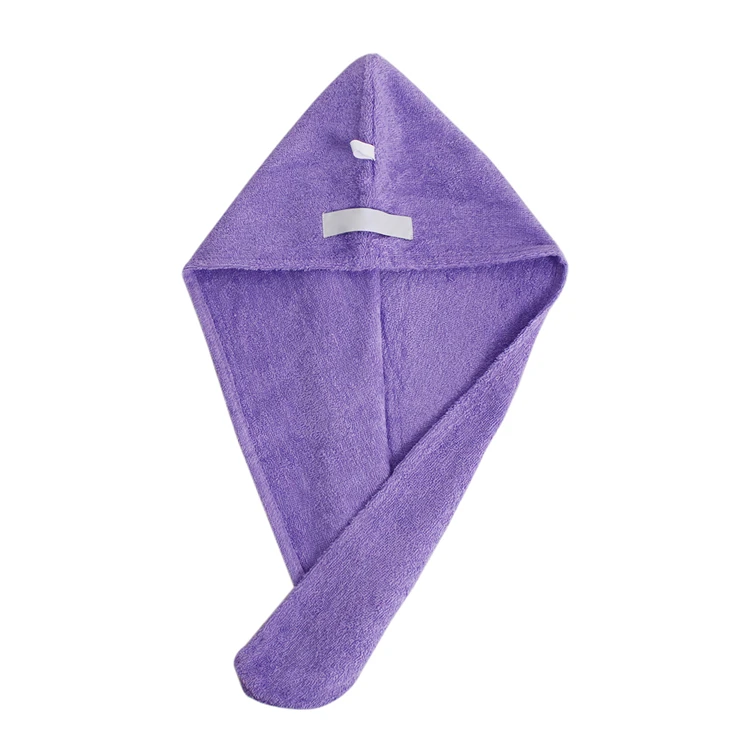 Eco Friendly Customized 100% Organic Cotton Hair Drying Head Towel Wraps Hair Towel Cap for Women