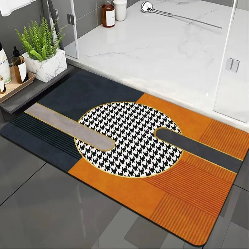 New Stylish Diatom Mud Bathroom Mat Instant Dry Water Absorbent Anti-slip Floor Carpet Rug Mat 50*80cm