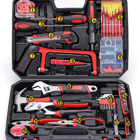 China 108-piece toolbox home repair kit, manual kit, tool kit