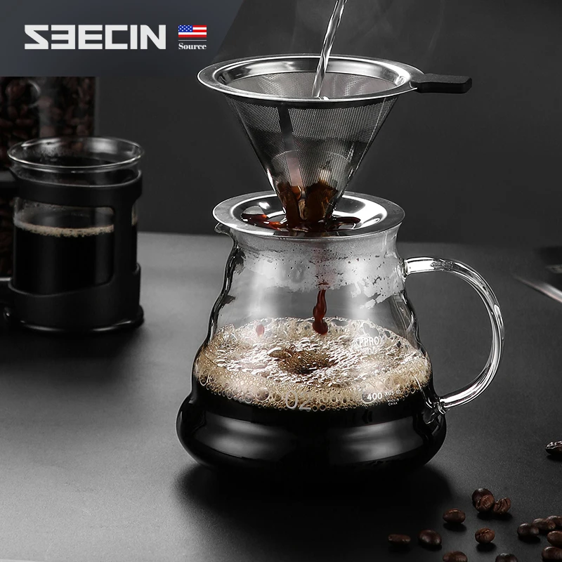 Coffee Suppliers Coffee & Tea Sets  Sliver Coffee Filter Holder With Cover  Drip