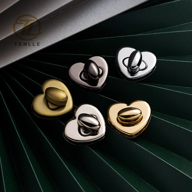 Heart Shape Purse Twist Turn Lock Metal Durable Clasp Bag Lock  for DIY Handbag Purse Hardware Bag Parts Lock Accessories