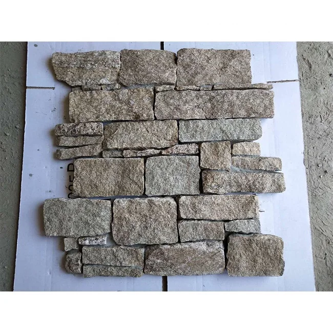 Certified Natural Slate Culture Stone Cement Back Stacked Panels Split Surface Finish For Outdoor Wall Cladding