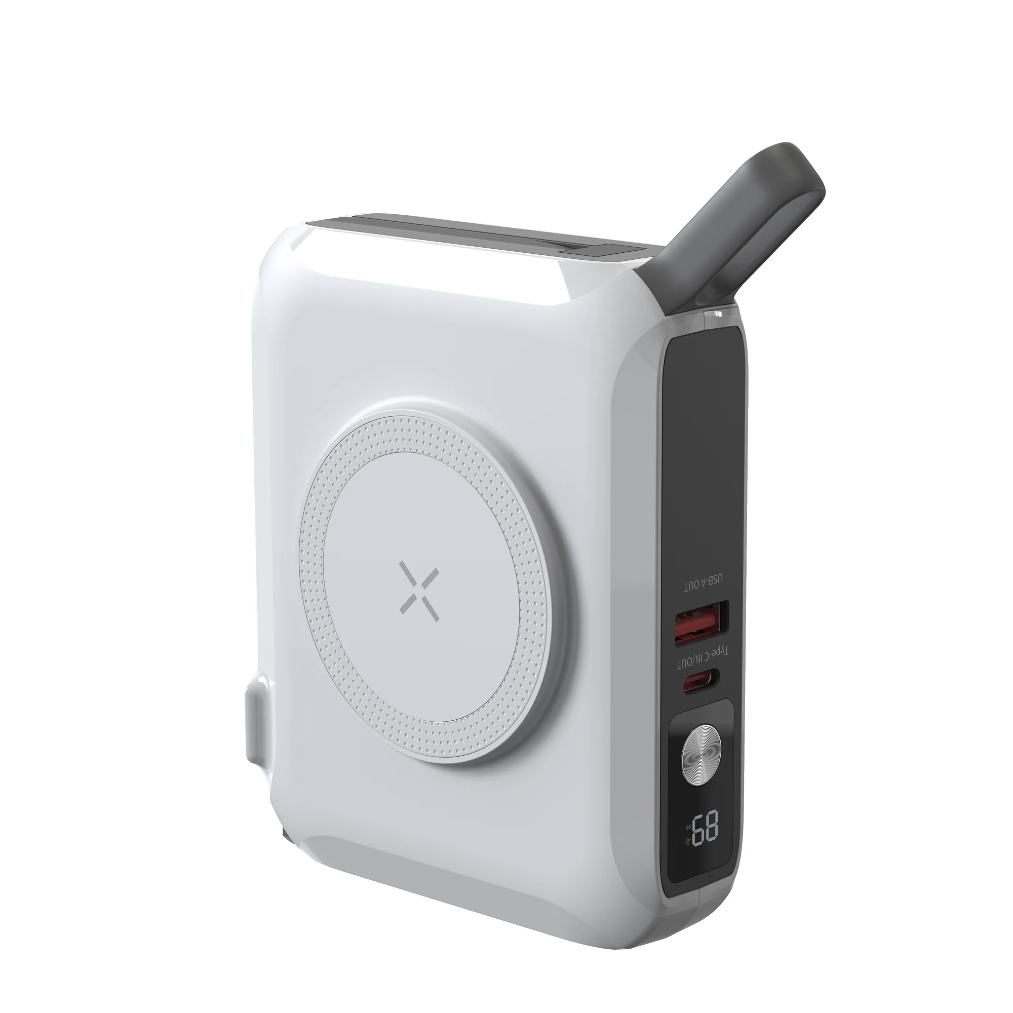 New electronic product ideas 2024 USB-C power bank travel charger wireless PD 20W external battery built-in cable with AC Plug