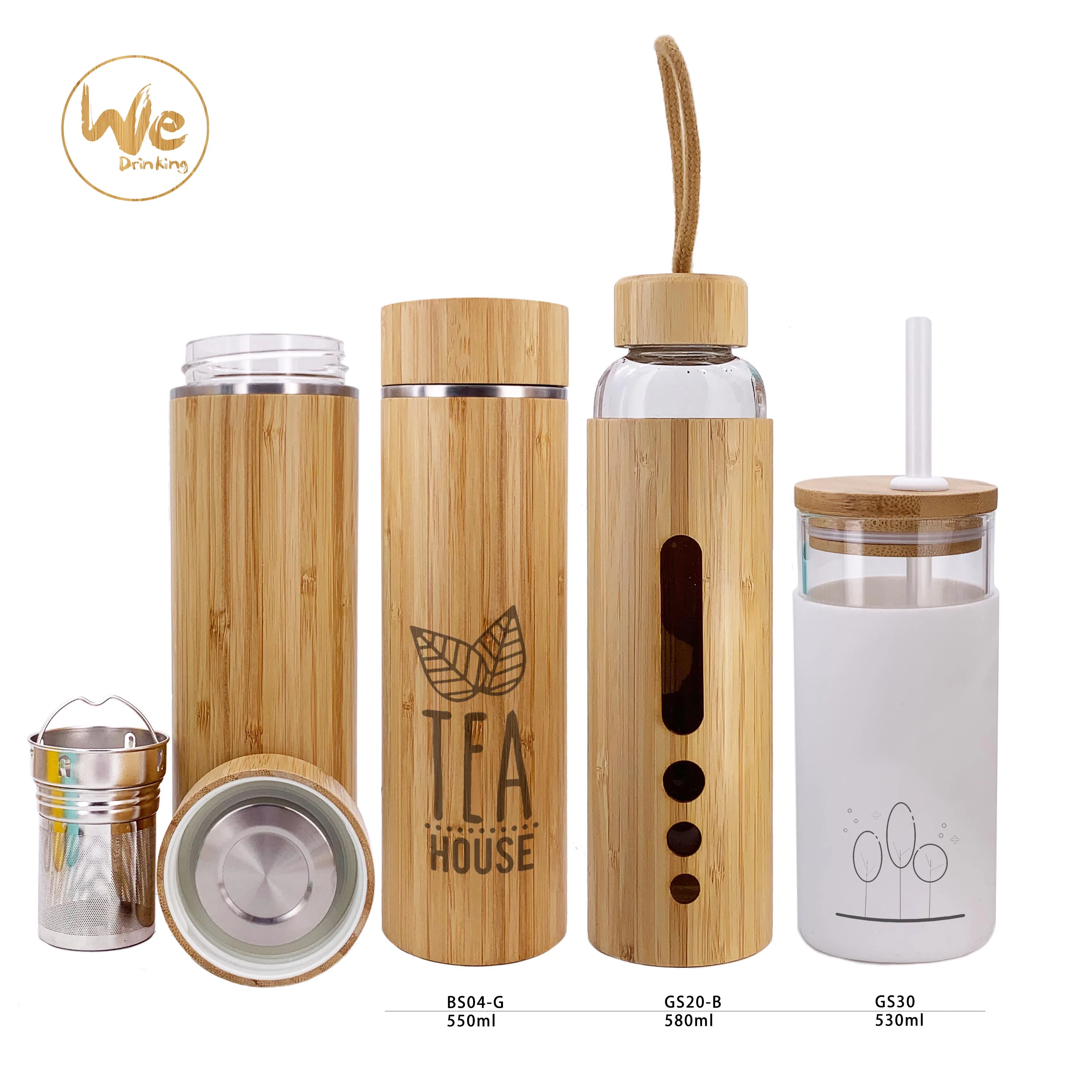 
Borosilicate Glass Gemstone Crystal Water Bottle with Rose Gold Lid 