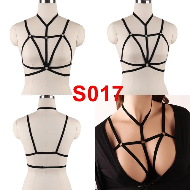 Factory wholesale Lingerie sexy open sheer bra Stylisha djustable black Harness Bra S0017