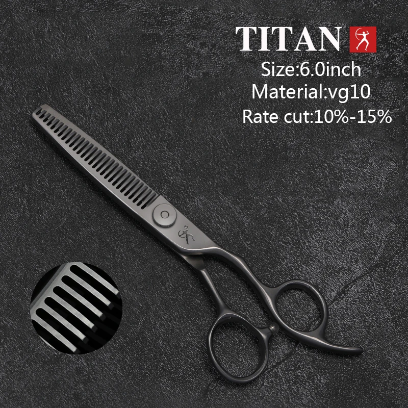 Titan high quality big screw thinning shears vg10 matte color  professional barber scissors
