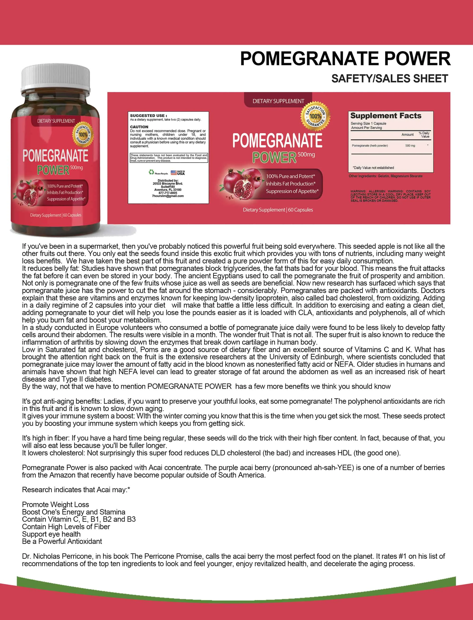 New Reputed Brand Pomegranate Extract for Sale at Good Price Supplements