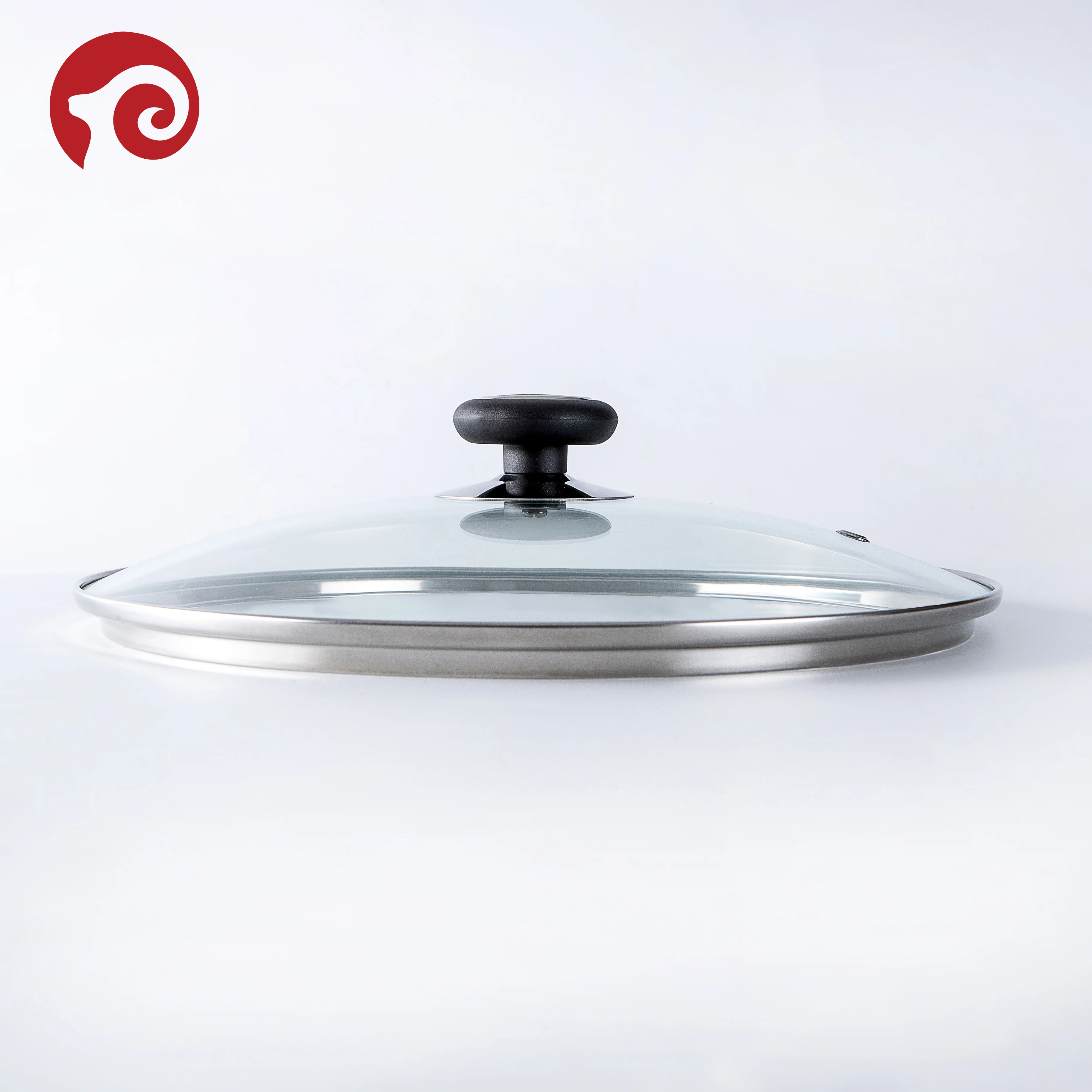 Manufacturer High Quality Clear Color Cookware Parts Tempered Glass Lid with Stainless Steel Rim