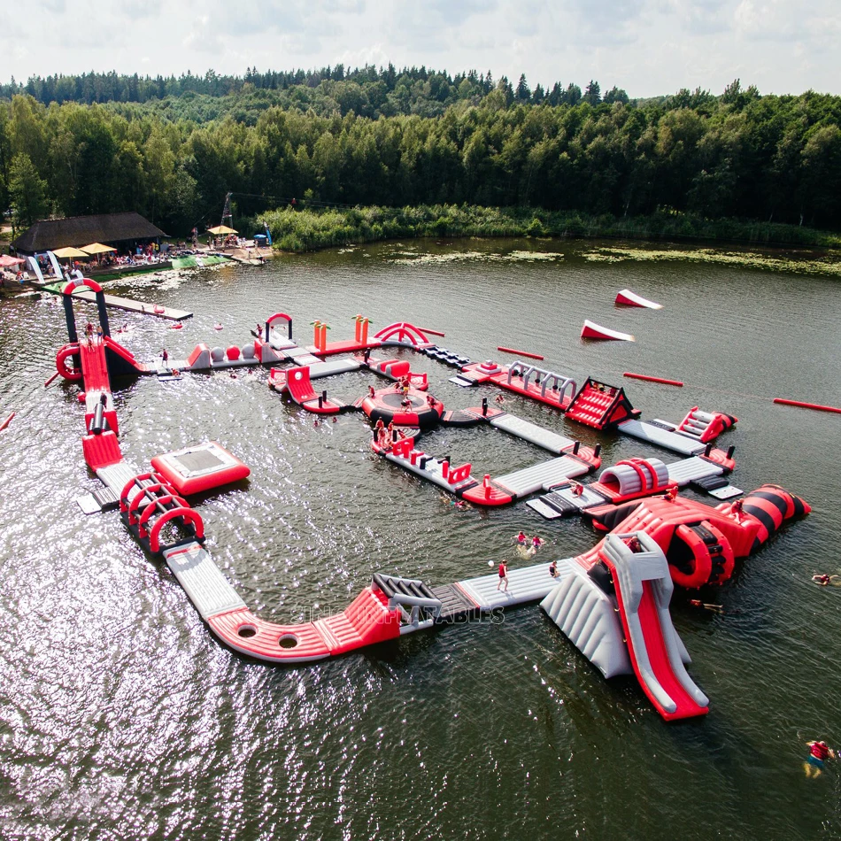 Outdoor adults boot camp giant inflatable floating water park for open water fun entertainment