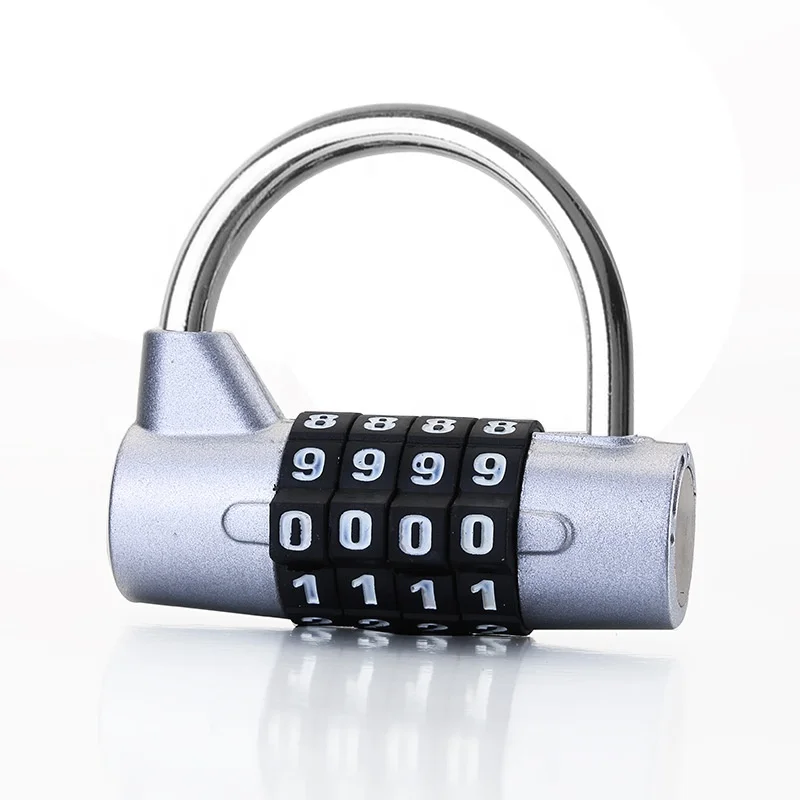 U type 4-digit word combination padlock cabinet lock gym student toolbox zinc alloy lock body security password lock