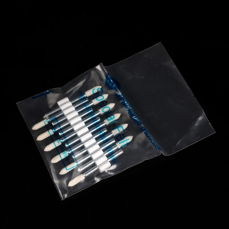 Наконечники для полировки шерсти, белый фетровый хвостовик 3 мм