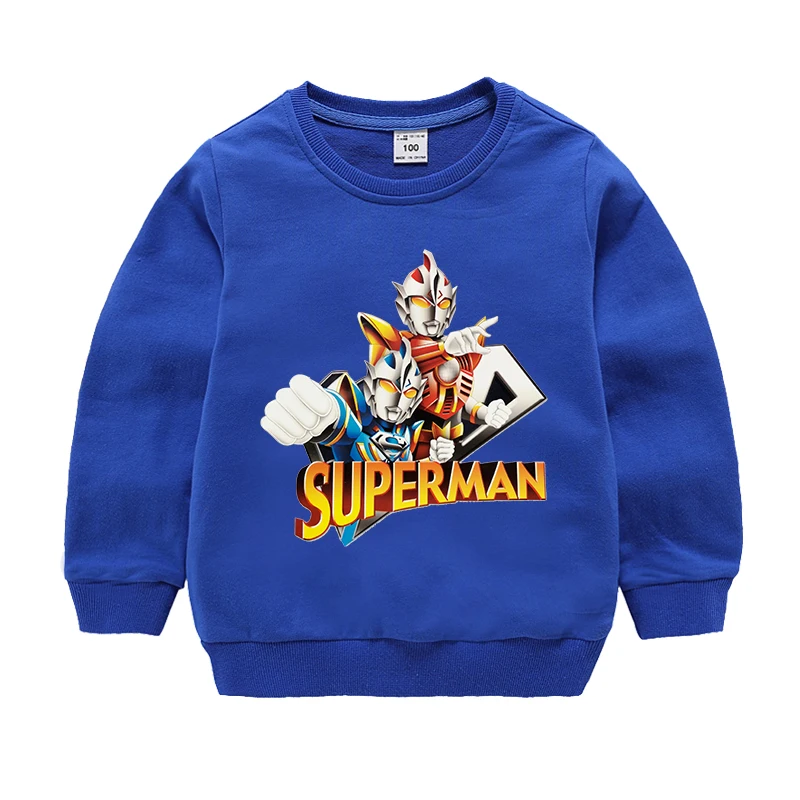 Детский свитер из чистого хлопка на весну и осень, футболка с длинным рукавом для мальчиков и девочек, спортивная одежда, красивая модная футболка