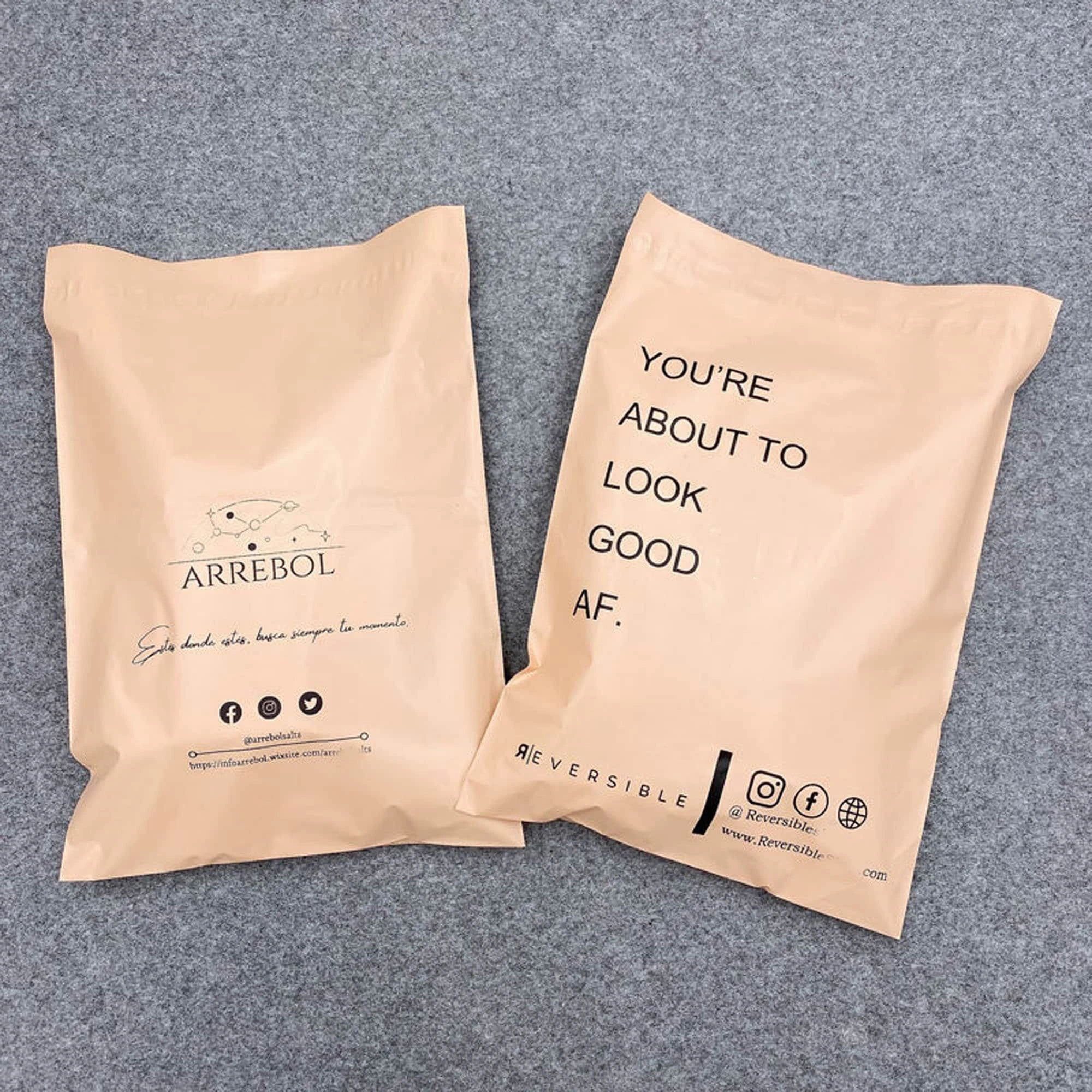 custom print logo biodegradable postage polythene courier polymailer poly mailers shipping mailing bags for packaging clothes