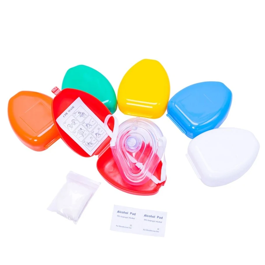 CE ISO certificated Cpr training kit Latex Free lifeguard cpr mask Simple Medical One Way Valve Rescue breaths Portable mask