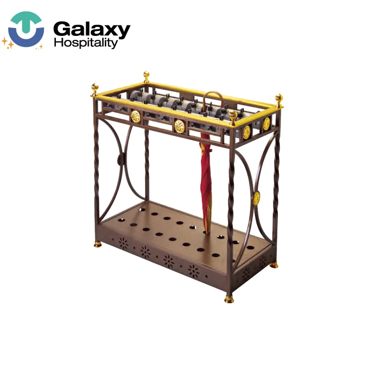 Wholesale Hotel Indoor Stainless Steel Metal Umbrella Holder Stands Lock