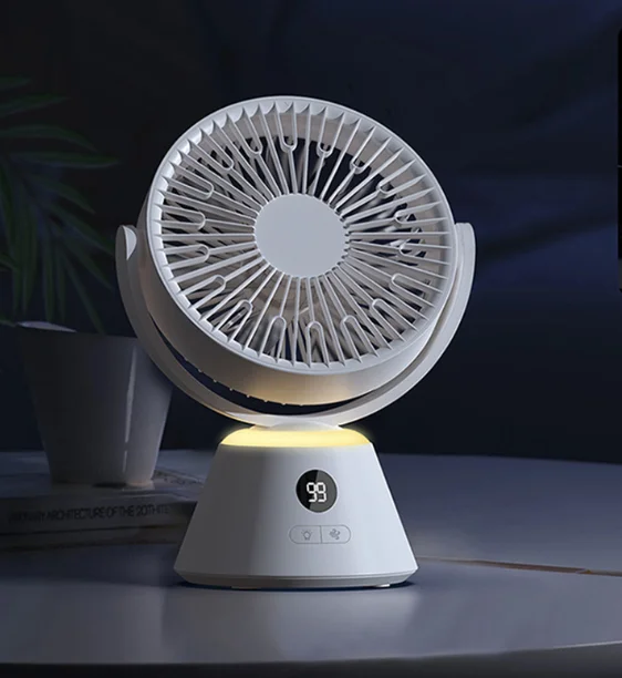 Factory Outdoor New rotate desktop fan USB charging digital display hanging ceiling fan ultra long endurance with night light