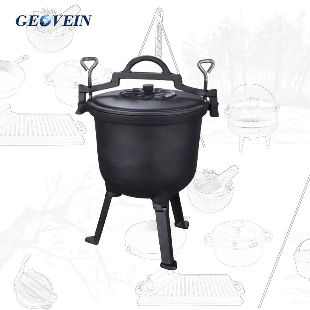 Wholesale cookware cast iron picnic pot Poland camping pot with three legged