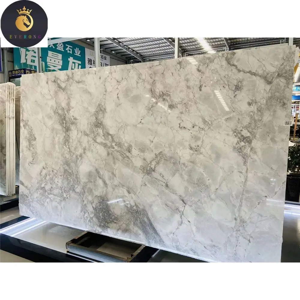 Luxury polished raw super white quartzite slab for home decoration