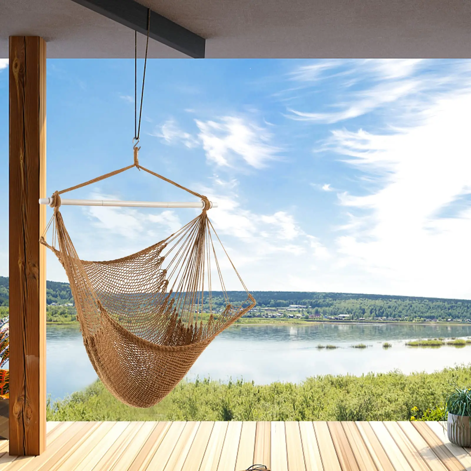 Custom Outdoor Modern Patio Removable Portable Camping Garden Triangle Hanging Swing Chair Hammock Bed With Frame