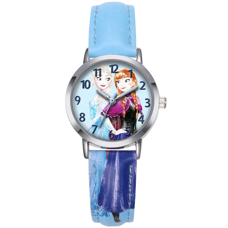 Official Disney license Frozen Princess Elsa Cute Cartoon Children Students Wrist Watch for Girl Gifts