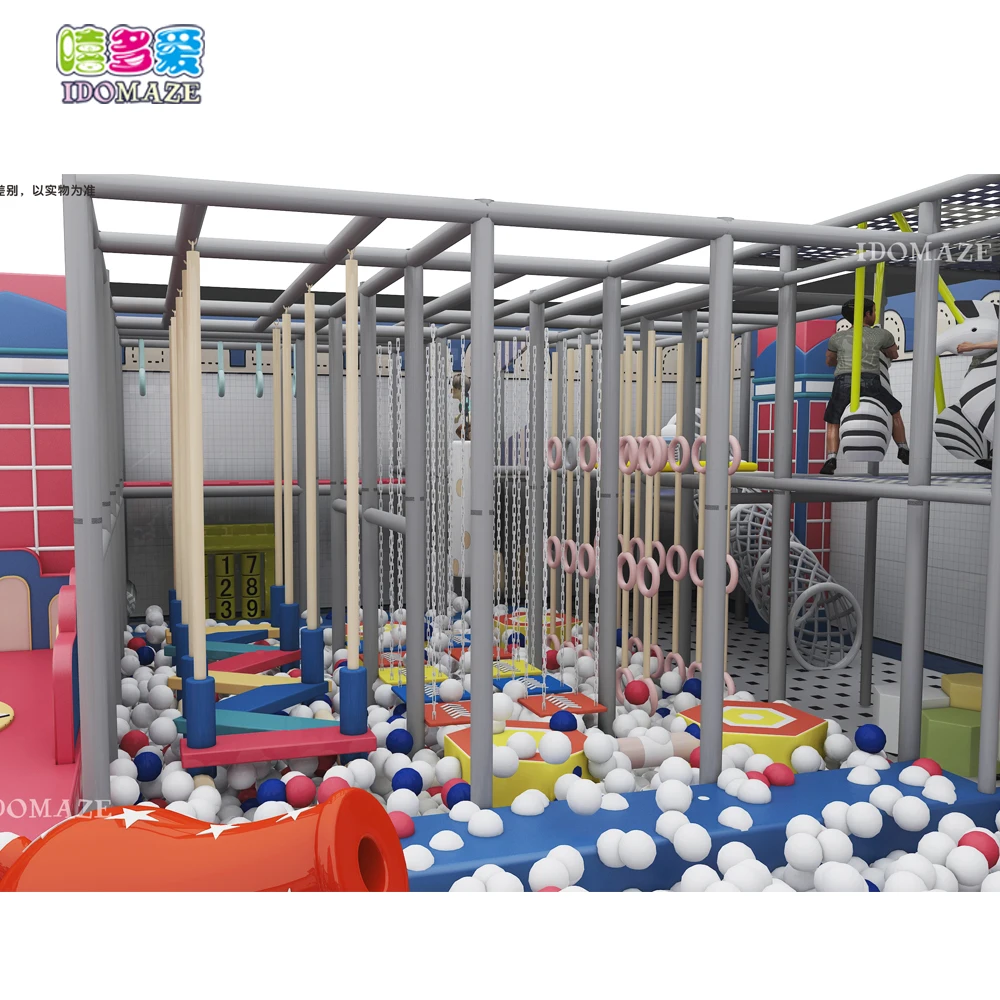 Large Kids Ninja Warrior Games Park Ninja Soft Playgrounds Obstacle Course Indoor Equipment