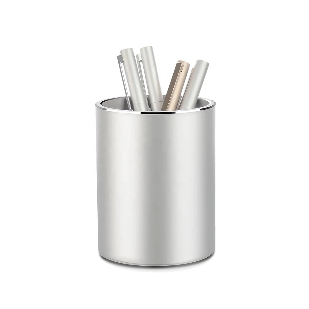 Aluminum Alloy Desk Pen Pencil Storage Organizer Cup Holder Container Stationery