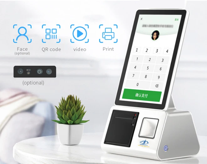 HFSecurity Android RK3288 Full Open Free SDK QR Scanner Payment Kiosk POS Terminal Self Ordering Kiosk