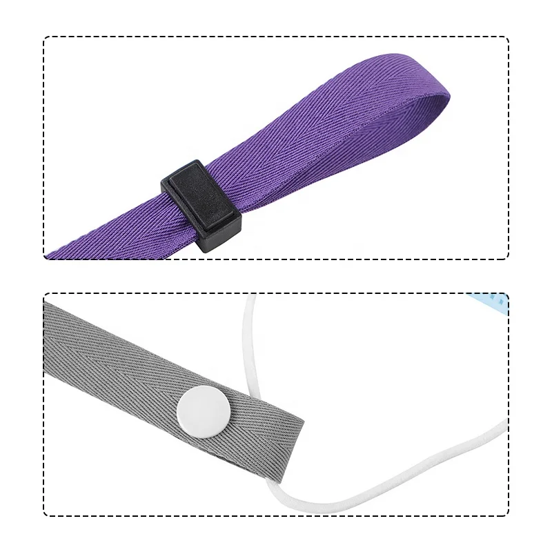 Adjustable Rainbow Plain Hat Mask Lanyard Polyester Woven Rope Chain Holder High Quality Colorful Anti Lost Neck Strap