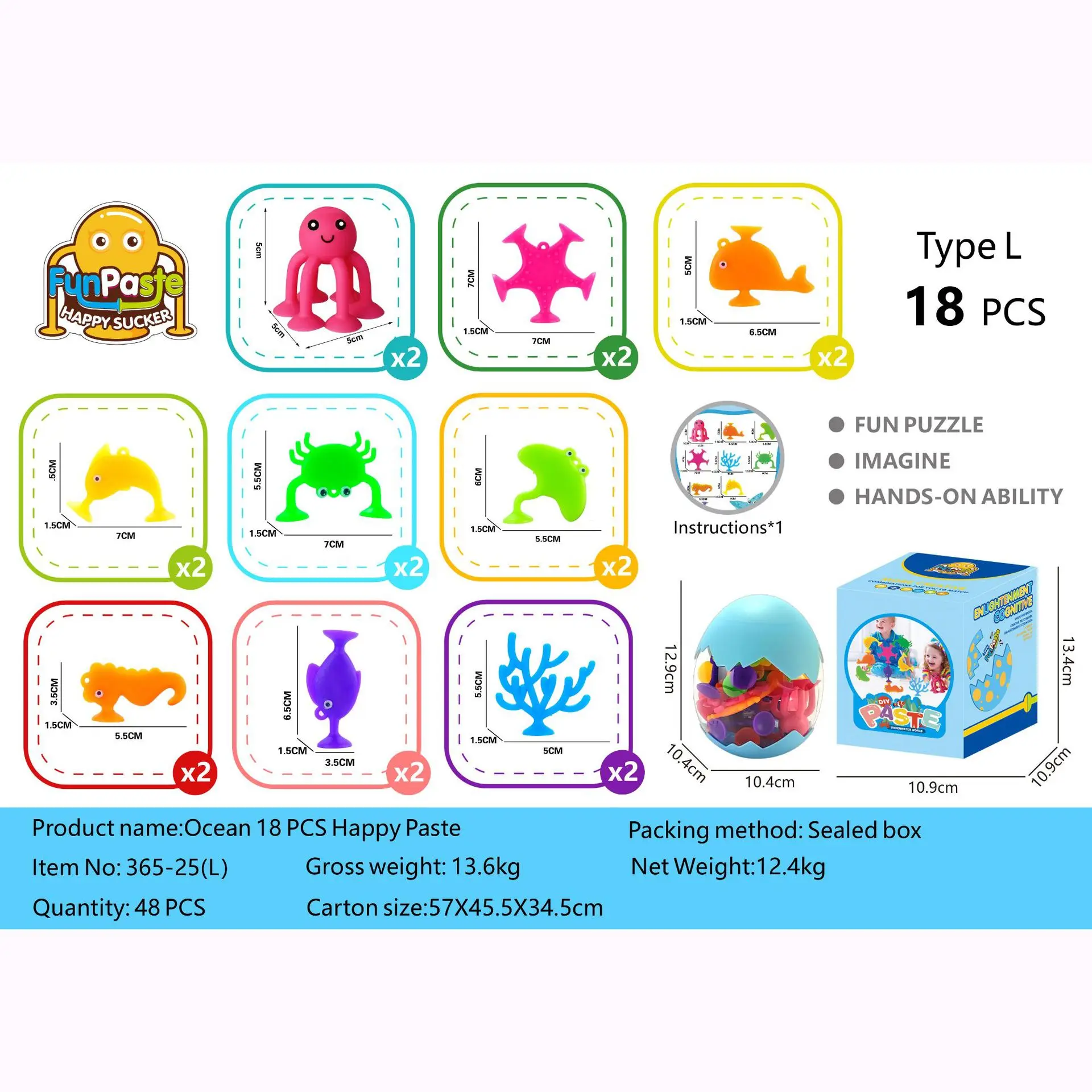 2024 Wholesale Educational Toy Promotional Gift Small Capsules Toys Assembled Sucker Silicone Suction Cup Baby Bath Toy Set