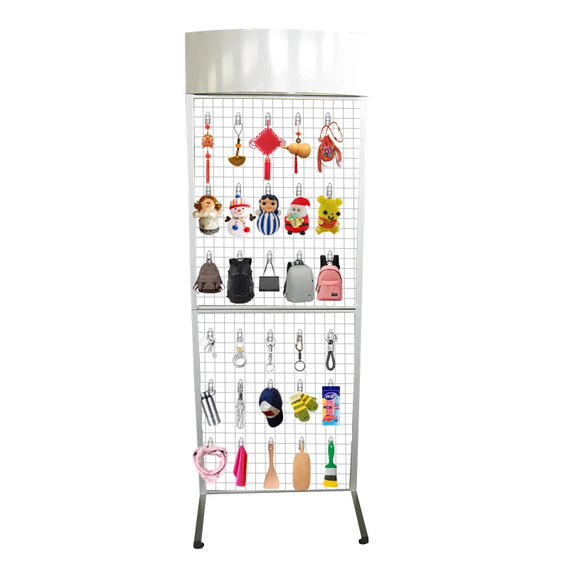 Wire Mesh Grid Display Rack Standing Rack Retail Hanging Products Stand For Shop Wholesale