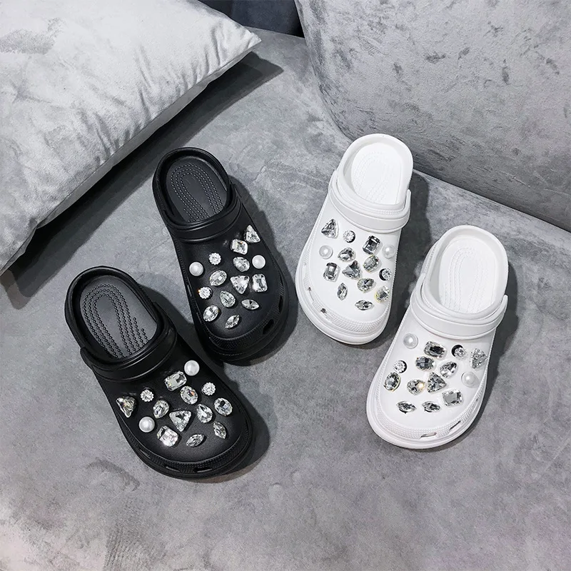 Wholesale Platform Garden Shoes Eva Summer 2021 New Trend Charm Outdoor Rhinestone Clog