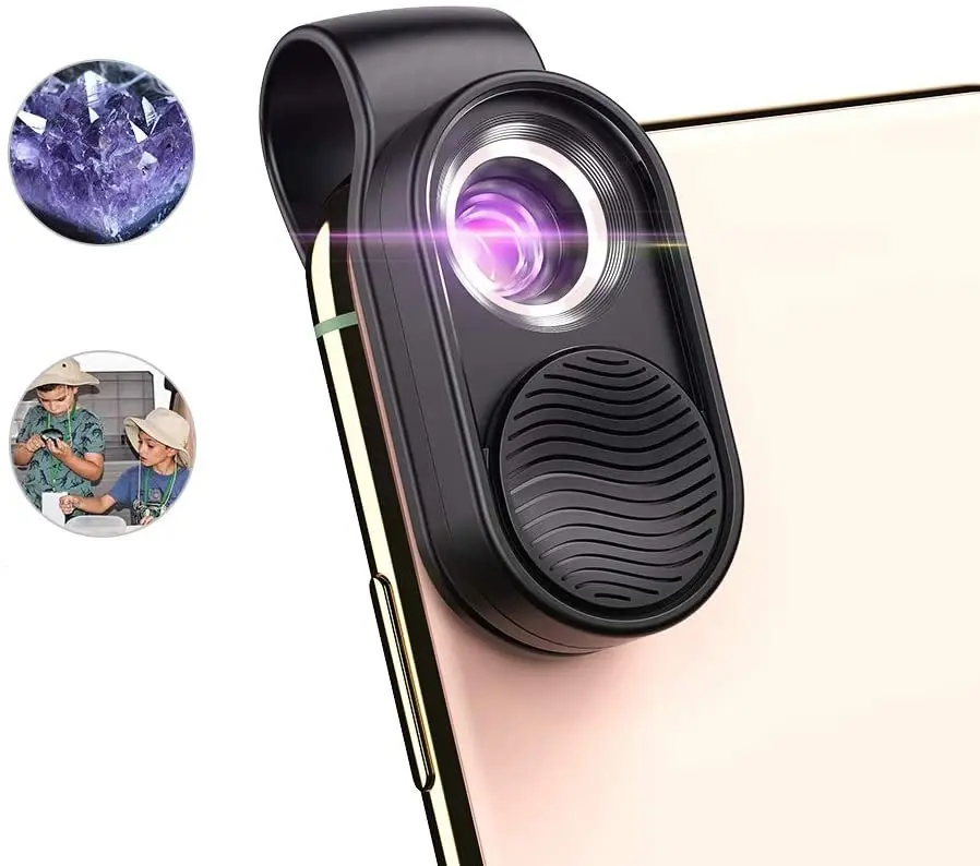 APEXEL Universal Phone Camera LED Light Micro Pocket Lenses Clip Optical Mobile 100X Magnification Microscope Lens
