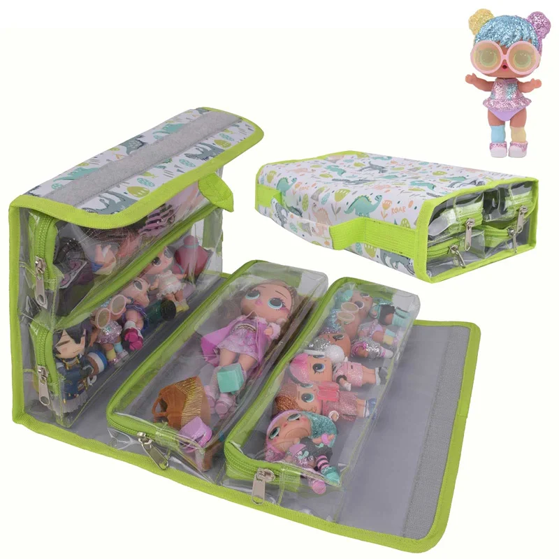 Hang Display Case for Dolls Easy Carrying Storage Organizer High Quality Clear View Case Multi-purpose Baby Toys Storage Bag