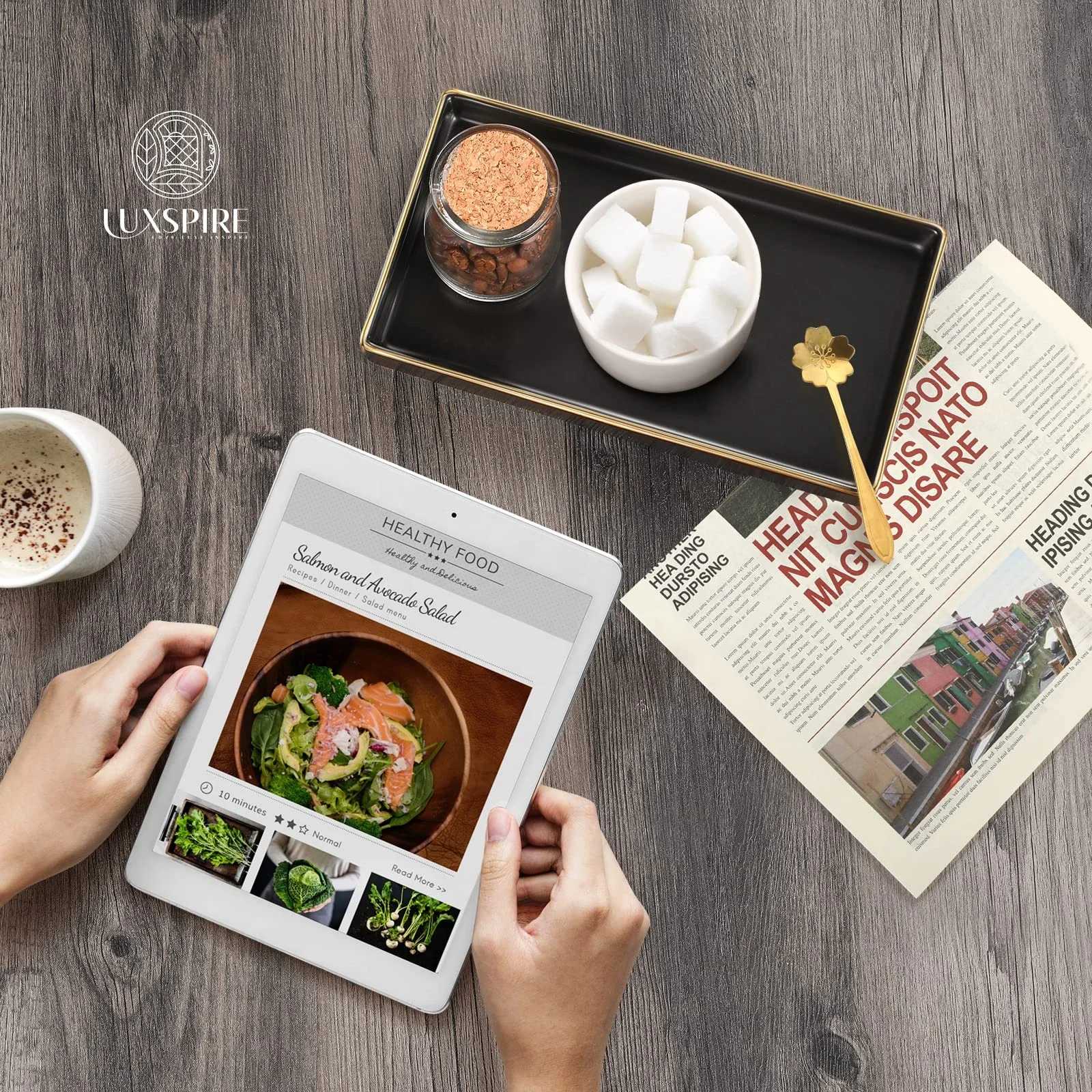 Tivray Custom Printed Dessert Porcelain Ceramic Bone China Jewelry Sushi Gold Edged Dresser Shower Rectangular Marbling Tray