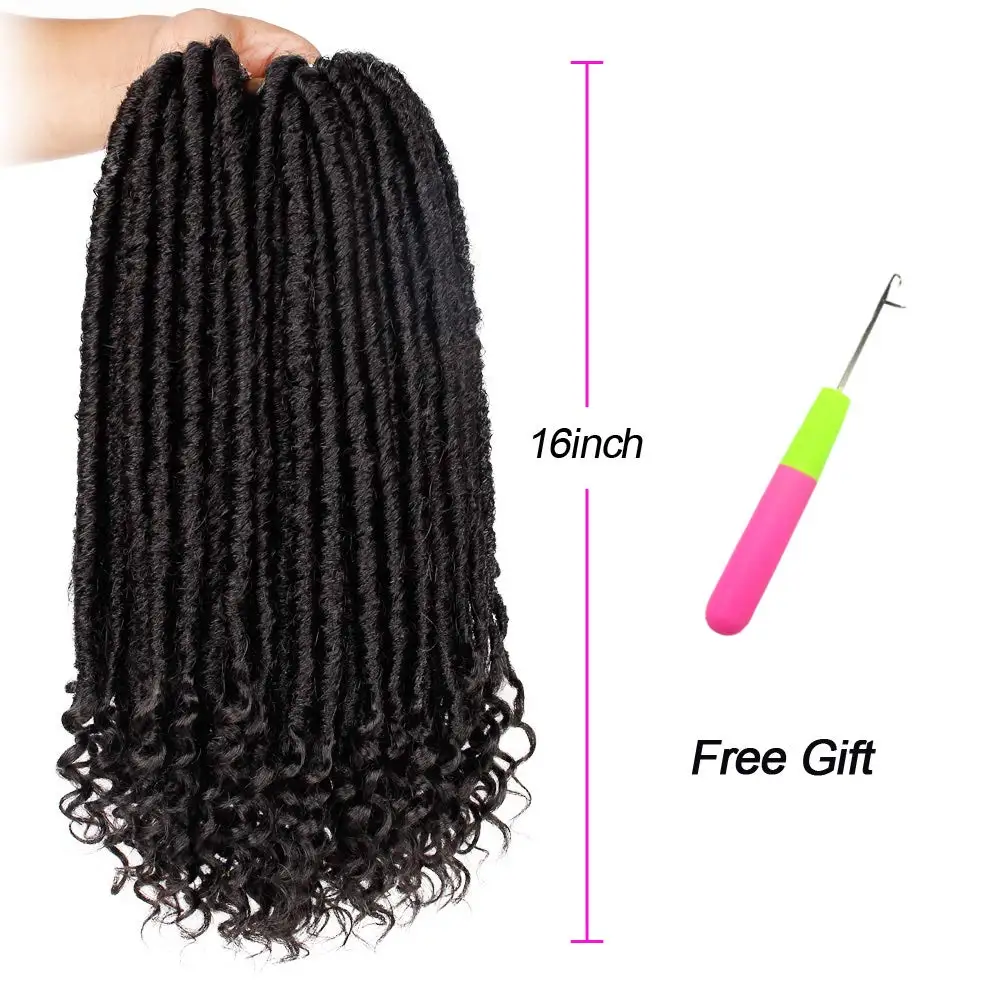 Wholesale crochet hair vendors pre   looped goddess locs crochet braids crochet braid hair faux locs with curly ends wavy faux (62422056042)