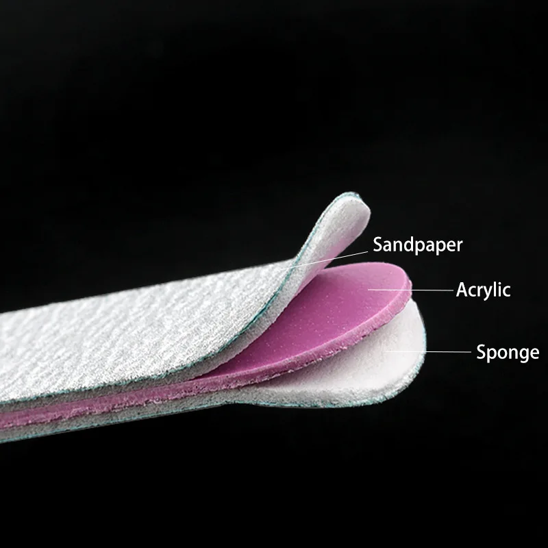 Nail File 100/180 Sandpaper Sanding File Double Side of Polishing Files for Manicure Buffers Half Moon Lime Nail Tools Supplier