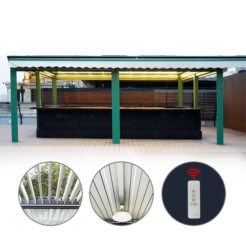 Factory Direct Motorized Control LED Light Heater Fan Mosquito for Bioclimatic Pergola
