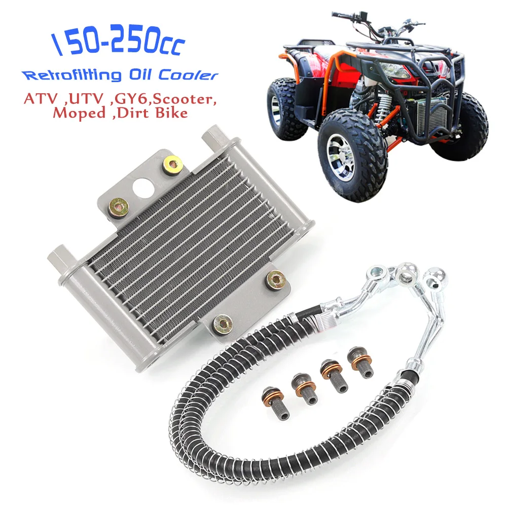 ATV UTV Scooter Moped Dirt Bike GY6 Oil Cooler Off road Motorcycle Retrofitting Radiator System Oil Cooler 150-250cc Oil Cooler