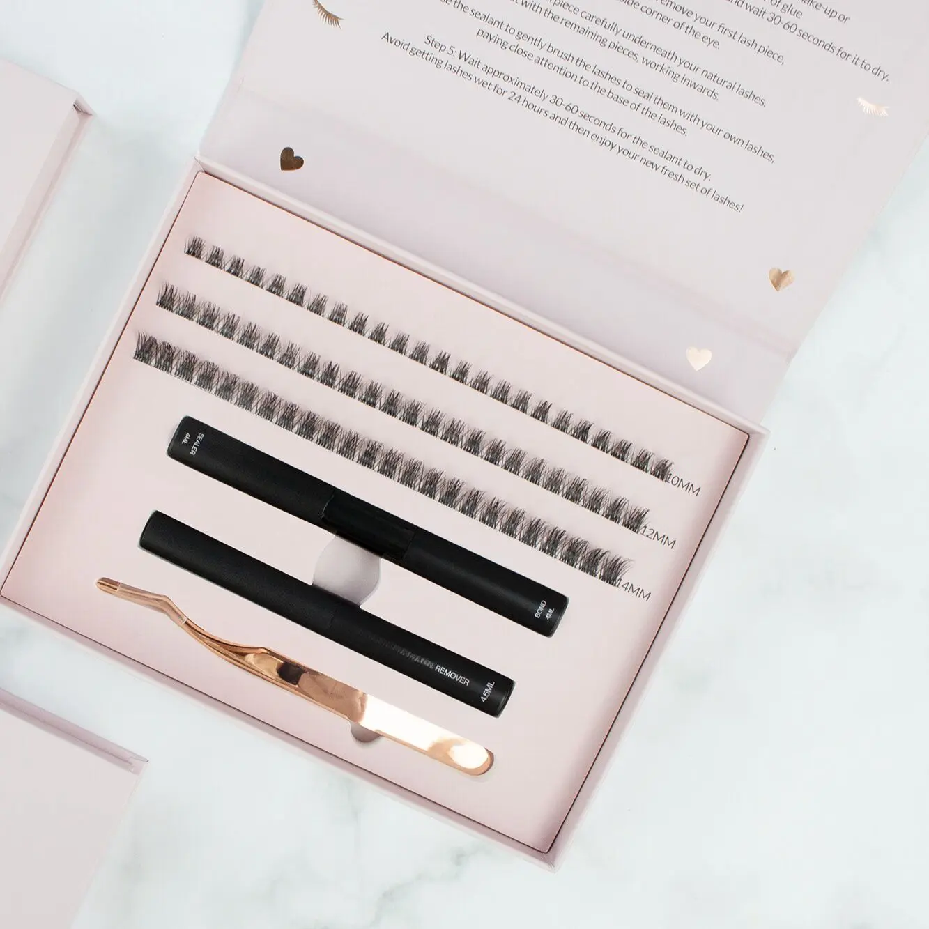 individual DIY Lash Extension Kit with Lash Glue and Remover reusable 2-3 times Private label wispy vegan cluster lashes kit