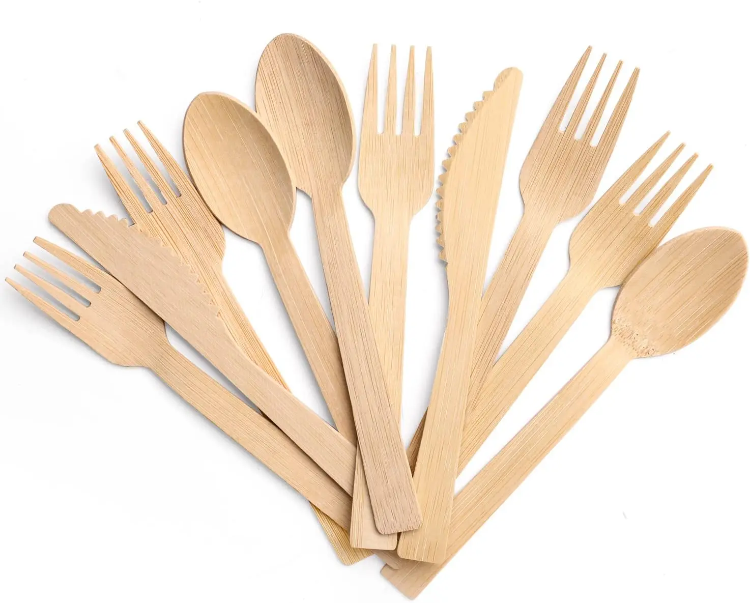 Addreen Eco Friendly Bamboo Disposable Cutlery Set best Tableware Bulk Utensils Eco Friendly Durable & Tree