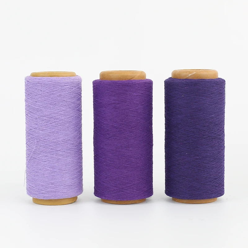 Excellent Colors Recycle cotton polyester blend yarn for socks women plain knitting yarn