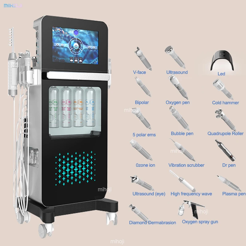 17 In 1 Hydro Jet Peel Facial Machine With Microdermabrasion Ice Blue Handheld Hydro Machine