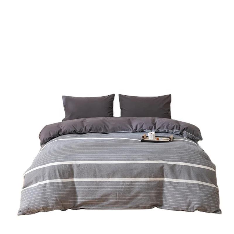 4PCS Made from Washed Cotton Duvet Cover Yarn Dyed Color Bedding Sets Machine Washable Home Soft Bedding Sets Collections
