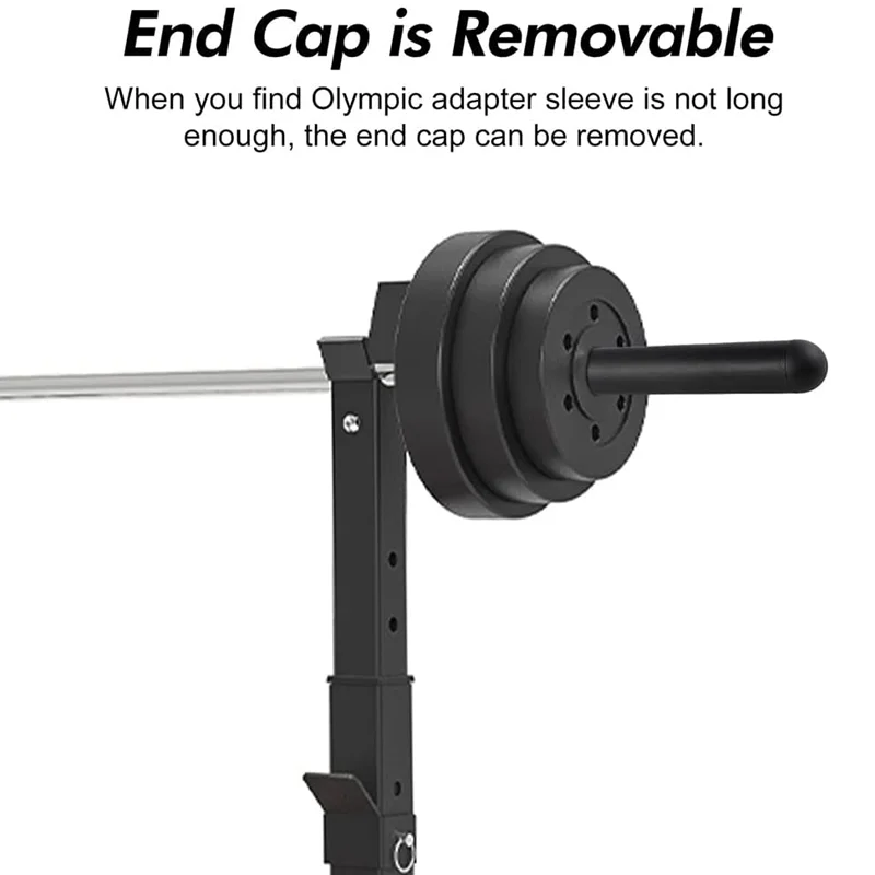Barbell Bar Adapter Sleeve Convert 25 mm Bar or Posts to 48/50 mm Includes Removable End Cap for Longer Posts Gym Accessories