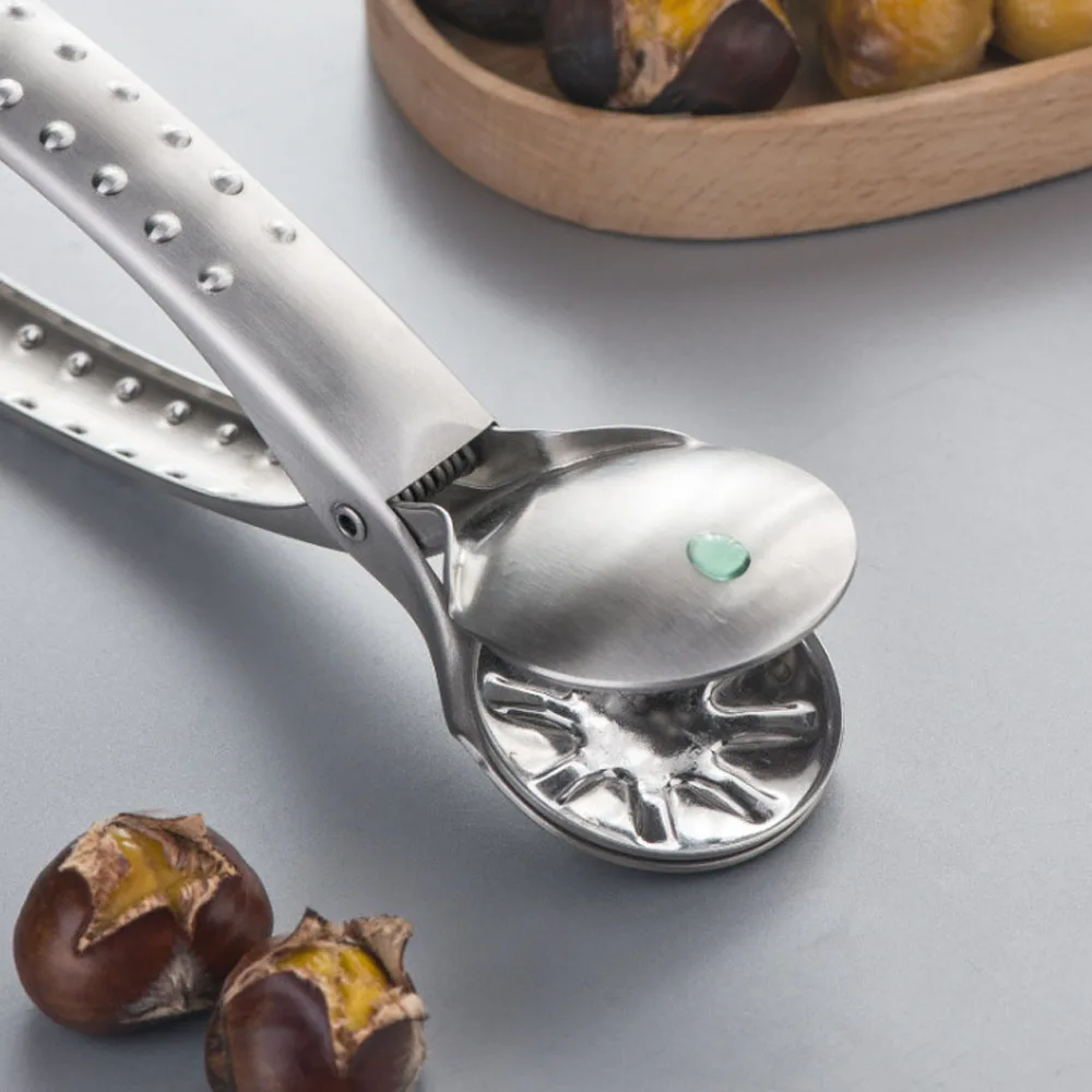 Chestnut Clip Peeler Nut cracker Pecan Walnut Plier Opener 304 Stainless Steel Kitchen Tools with 2 Picks