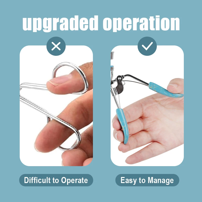 Custom New Classical Eyelash Curler Nature Curl High Quality Makeup Beauty Portable Eye Lashes Curler With Marbling Handle
