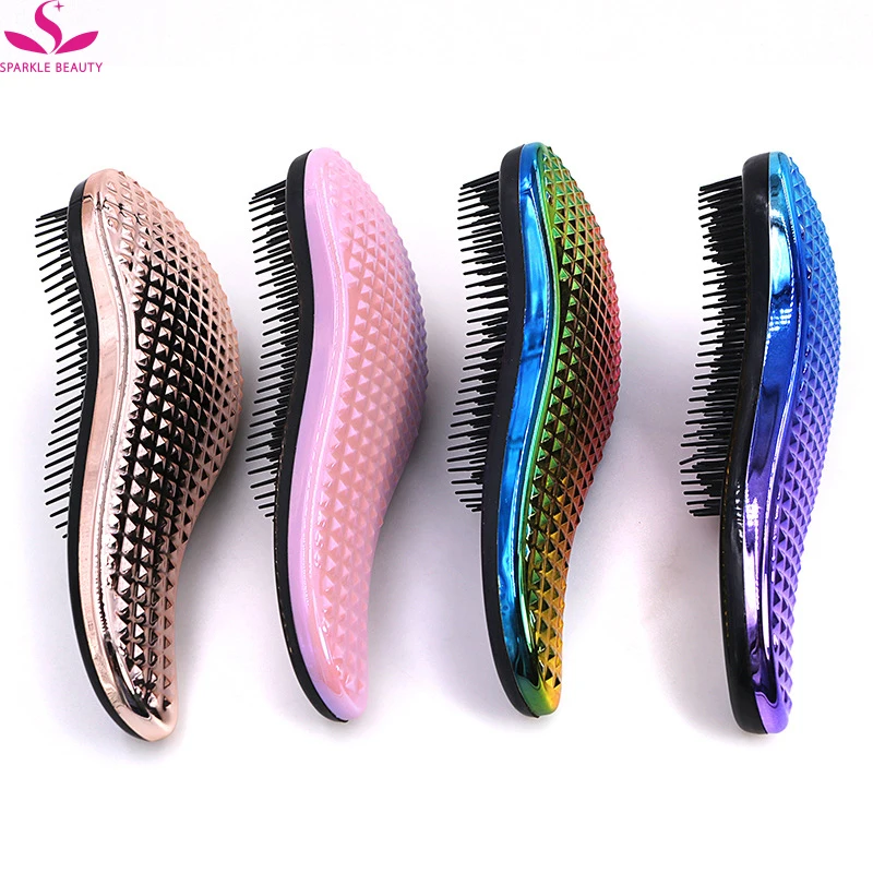 Wholesale Wheatstraw TT Scalp Massage Anti-static Detangling Hair Brush Comb For Afro Hair Wet and Dry