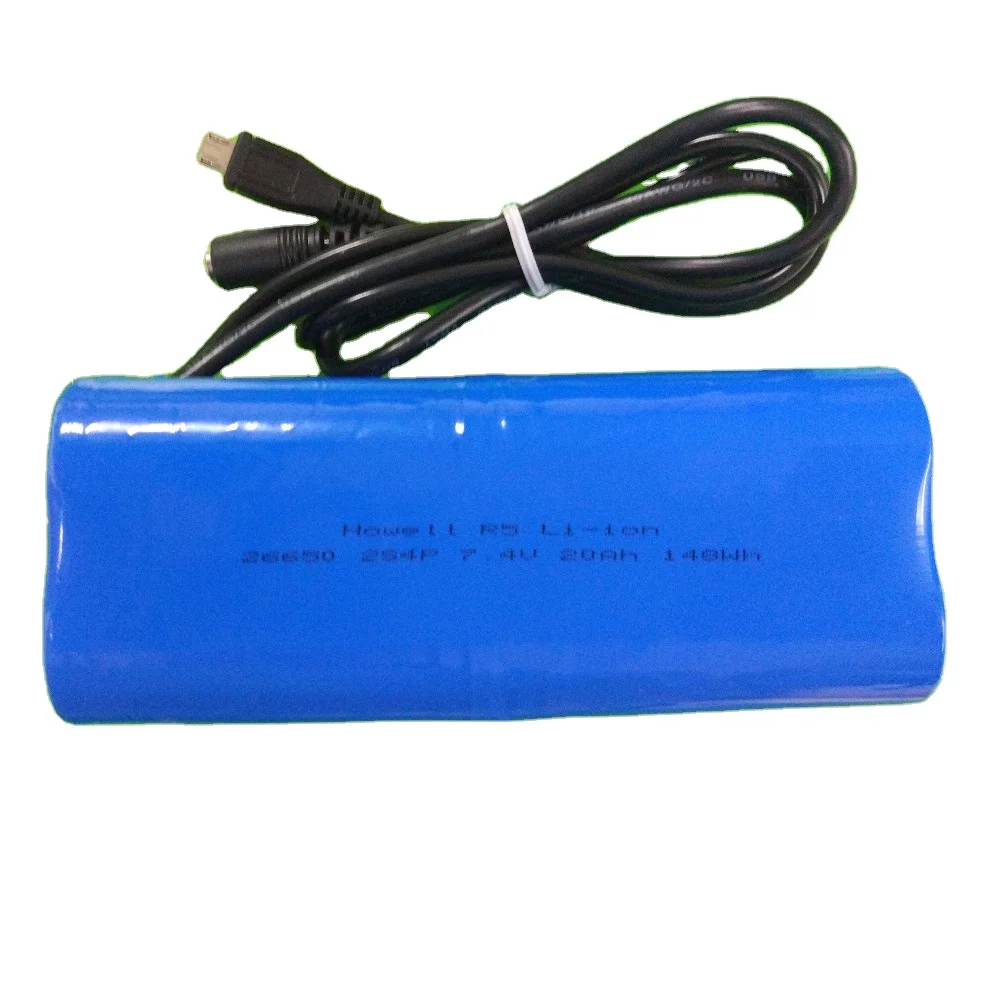 26650 Lithium battery 2S4P 7.4V 20Ah li ion battery pack for Camera
